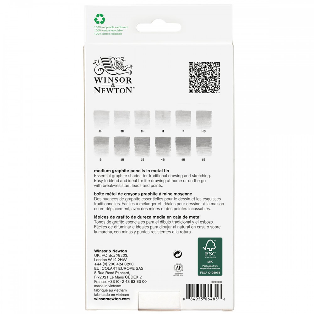 Estojo Lápis de Desenho Winsor & Newton 12 Graduações