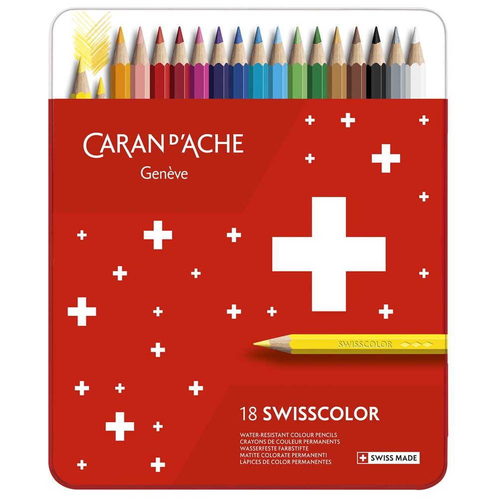 Lápis de Cor Swisscolor Permanente C/18 Cores