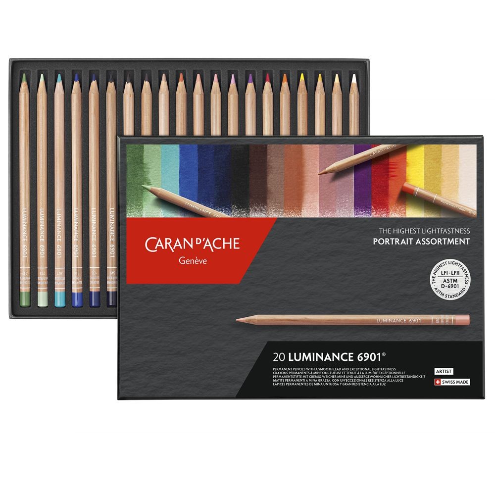 Lápis de Cor Caran d'Ache Luminance Portrait 20 Cores