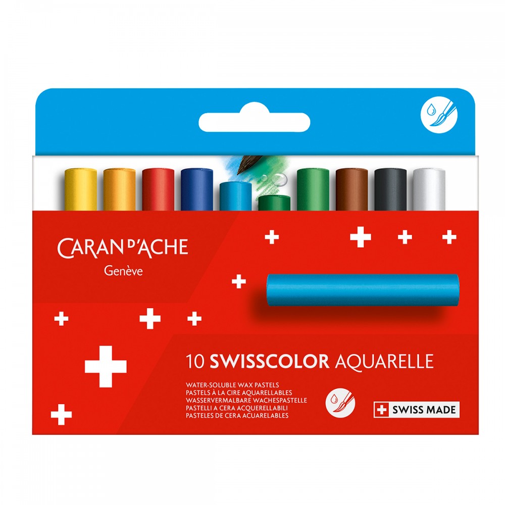 Wax Pastels Swisscolor Caran d’Ache Aquarelle 10 Cores