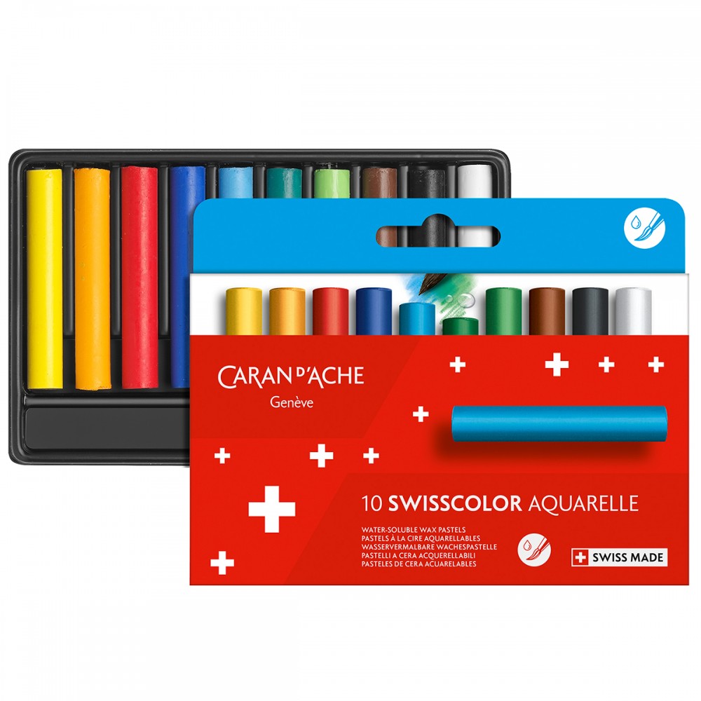 Wax Pastels Swisscolor Caran d’Ache Aquarelle 10 Cores