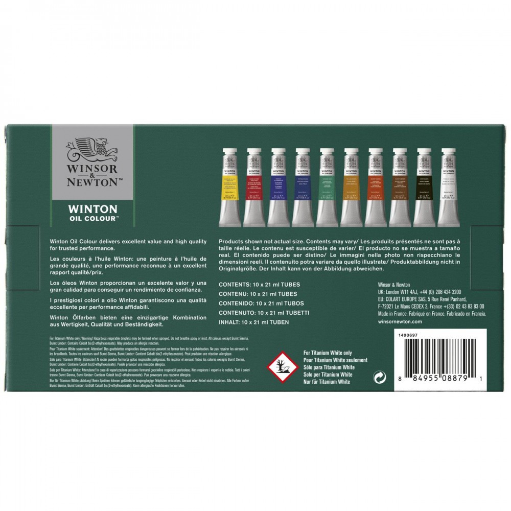 Estojo Tinta Óleo Winton 21ml 10 Cores Winsor & Newton