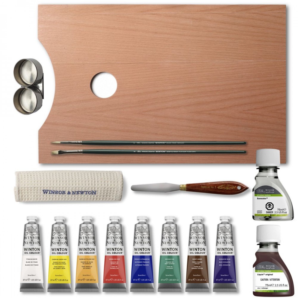 Estojo de Tinta Óleo Winton Winsor & Newton Cx de Madeira
