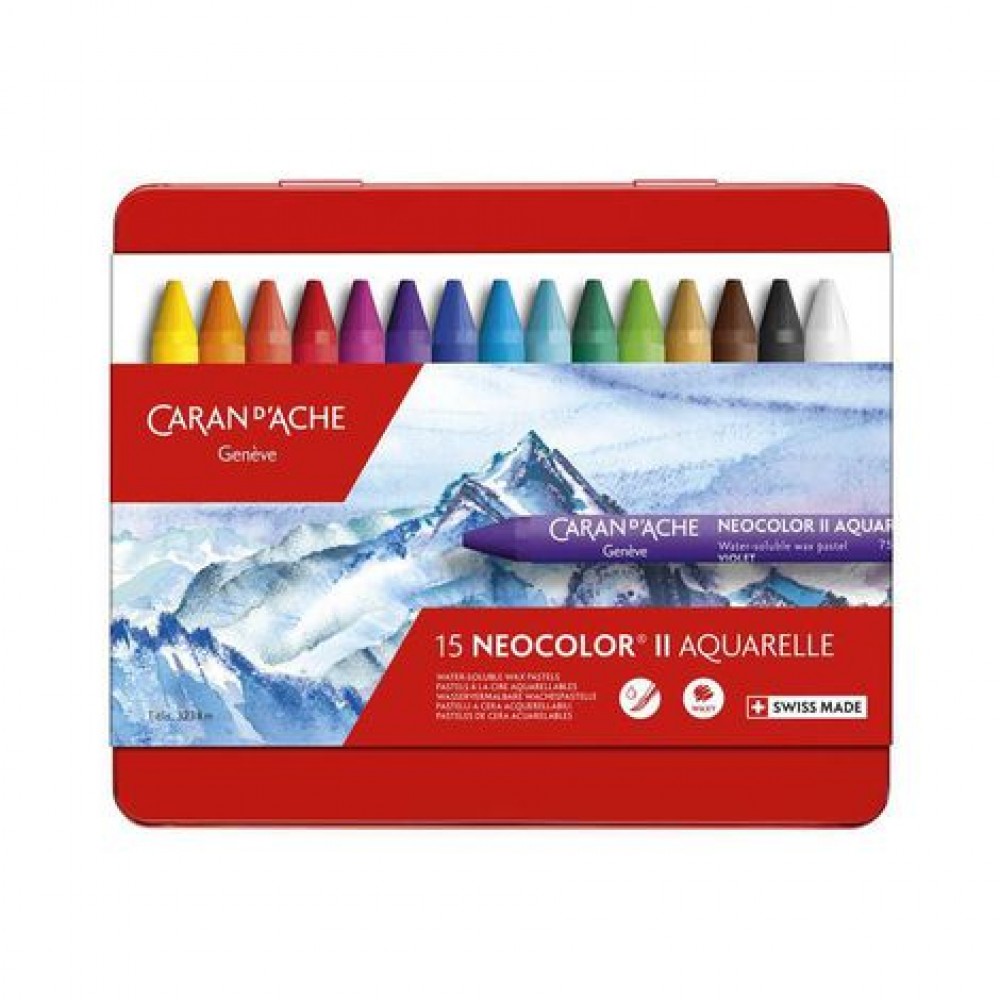 Estojo Giz Aquarelável Caran d’ Ache Neocolor II 15 Cores