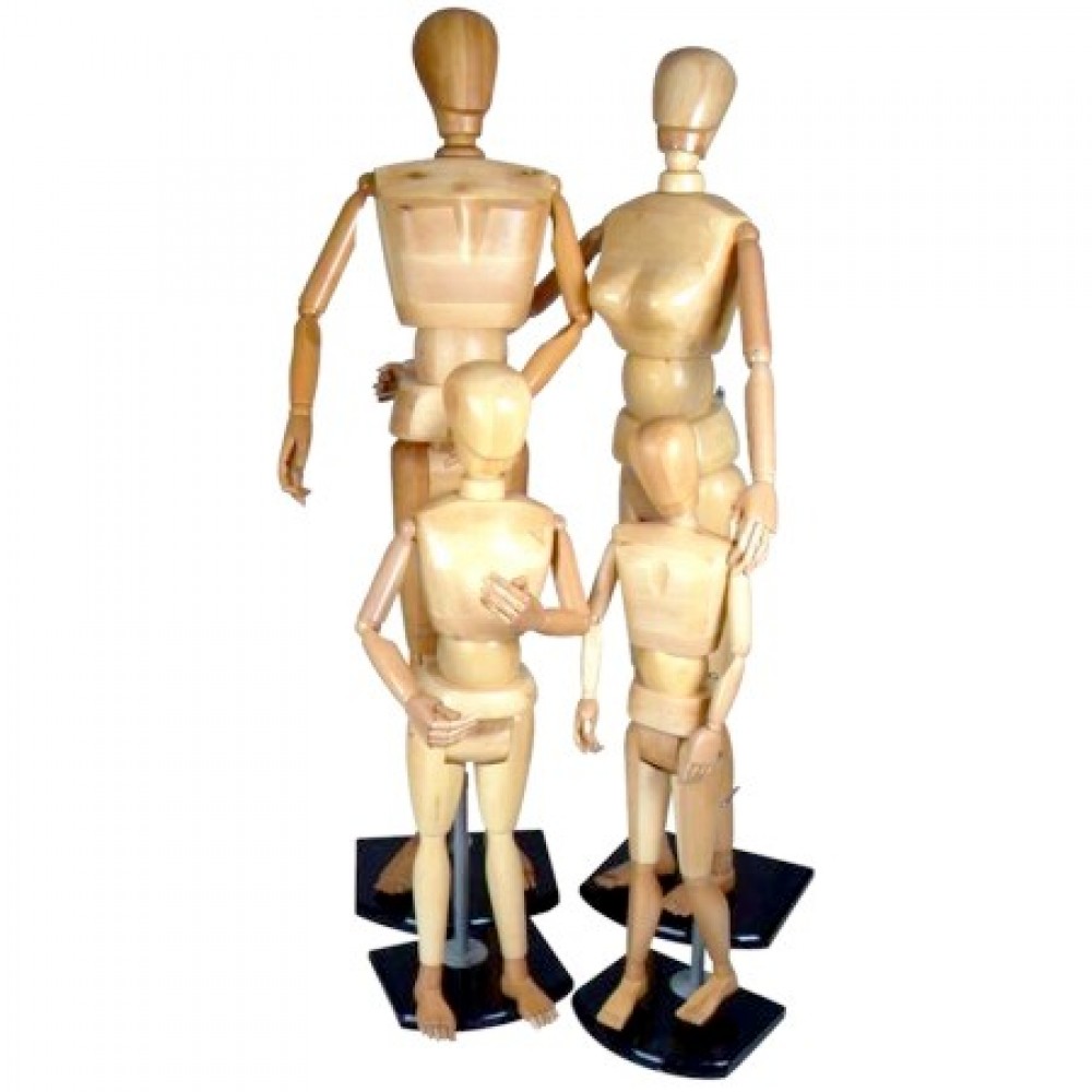 Boneco Articulado Família 04 Peças