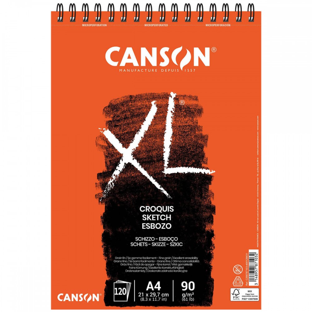 Bloco de Papel Canson XL Croquis 90g/m² A4
