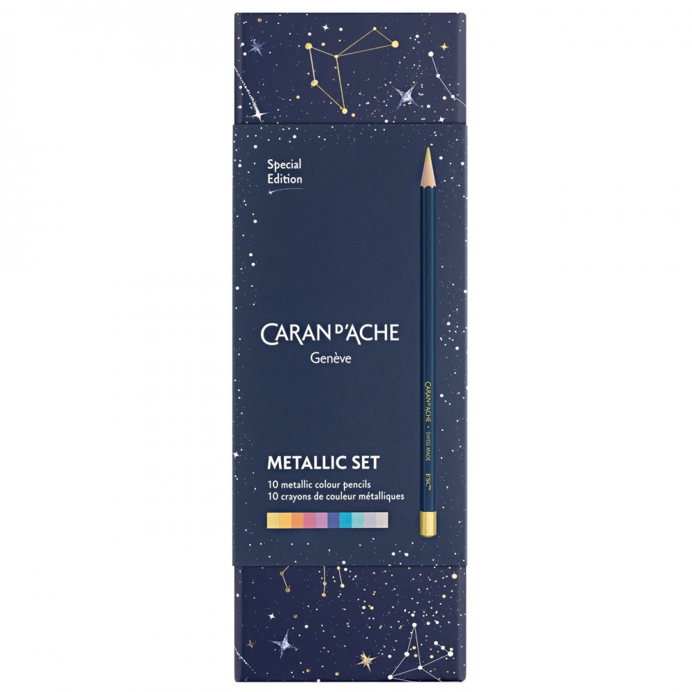 Estojo Lápis Caran D’Ache Edição Cosmic C/10 Metálicos