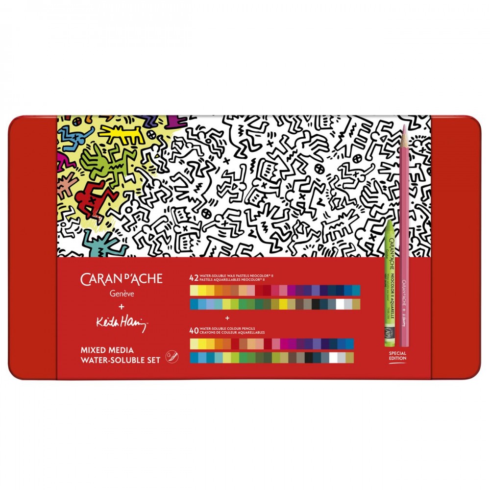 Estojo Mixed Media Aquarela Caran D’Ache Keith Haring