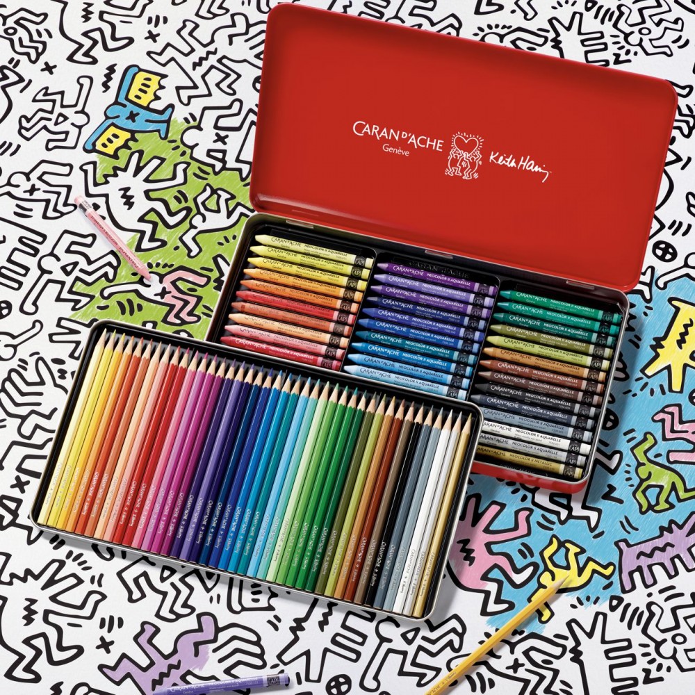 Estojo Mixed Media Aquarela Caran D’Ache Keith Haring