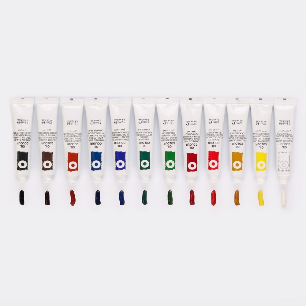 Estojo de Tinta a Óleo Sinoart 12 Cores de 12ml