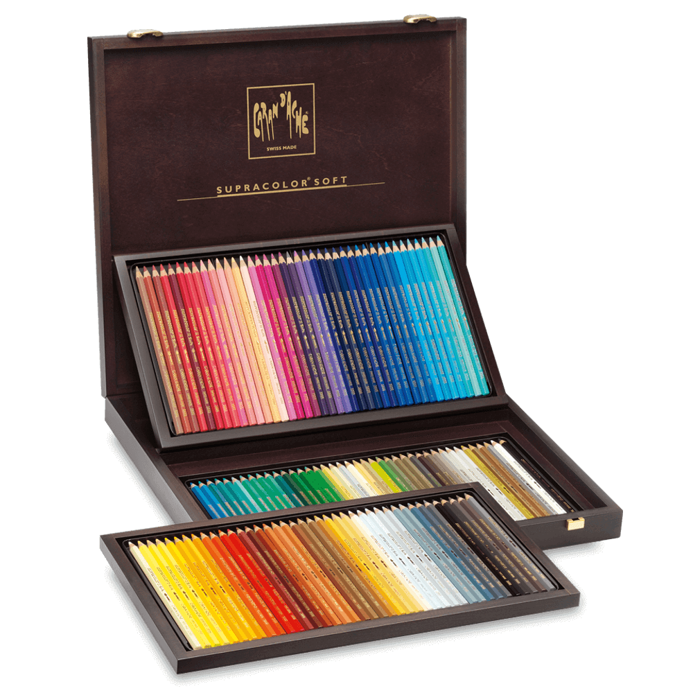 Lápis Aquarelável Supracolor Caran d'Ache 120 cores Estojo Madeira
