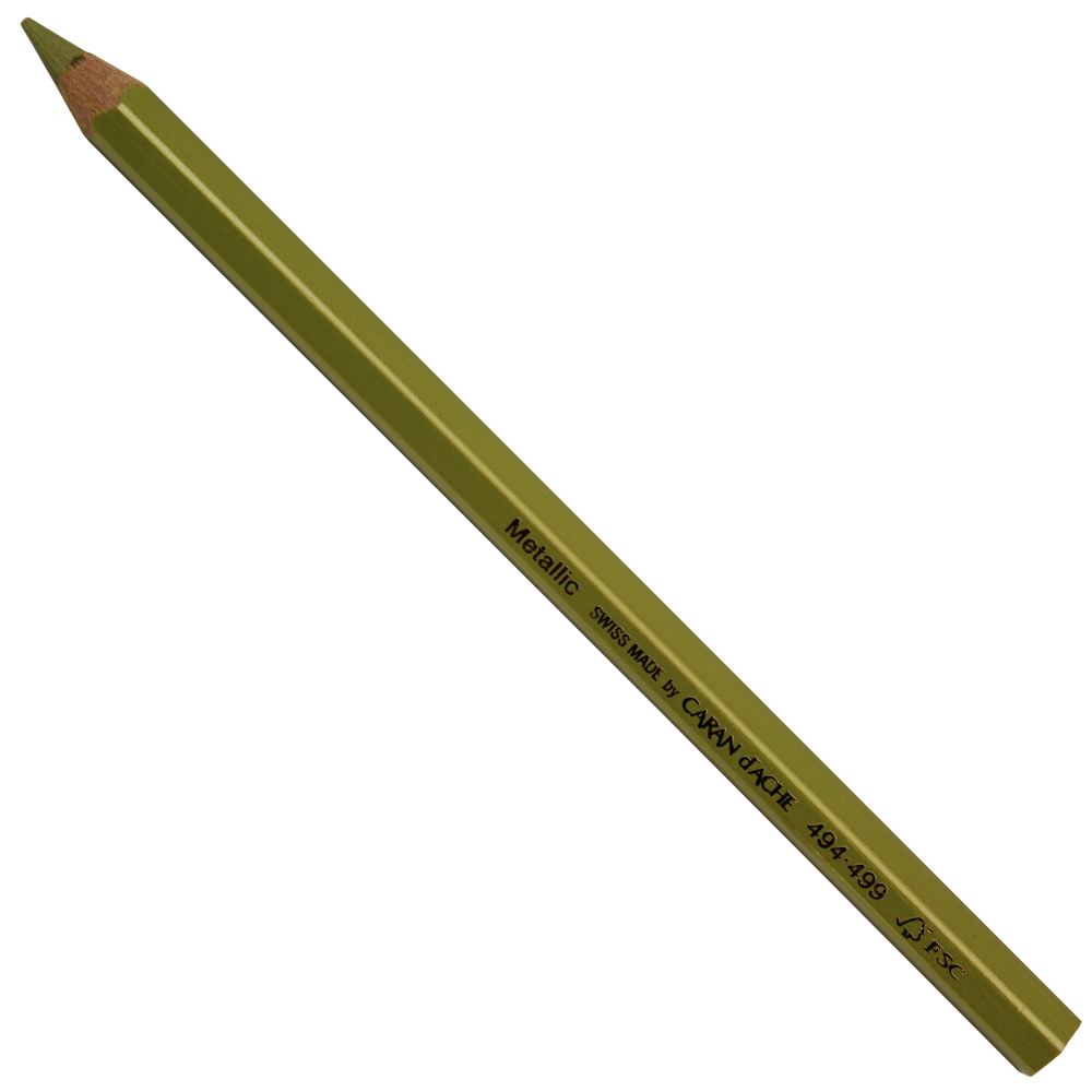 Lápis Jumbo Caran D’Ache Metálico Ouro