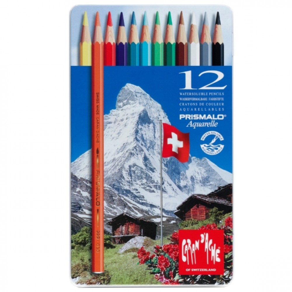 Lápis Aquarelável Caran D’Ache Prismalo 12 Cores