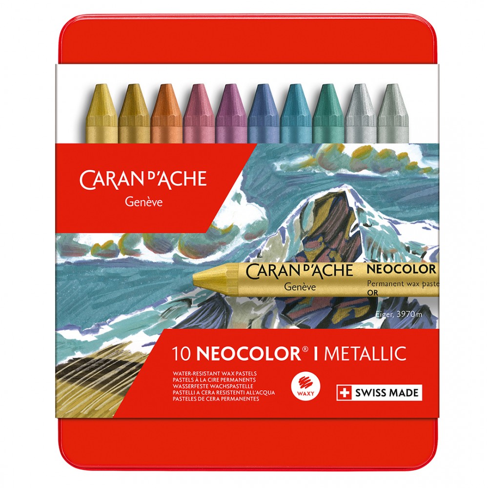 Pastel Neocolor I 10 Cores Metálicas Caran D’Ache