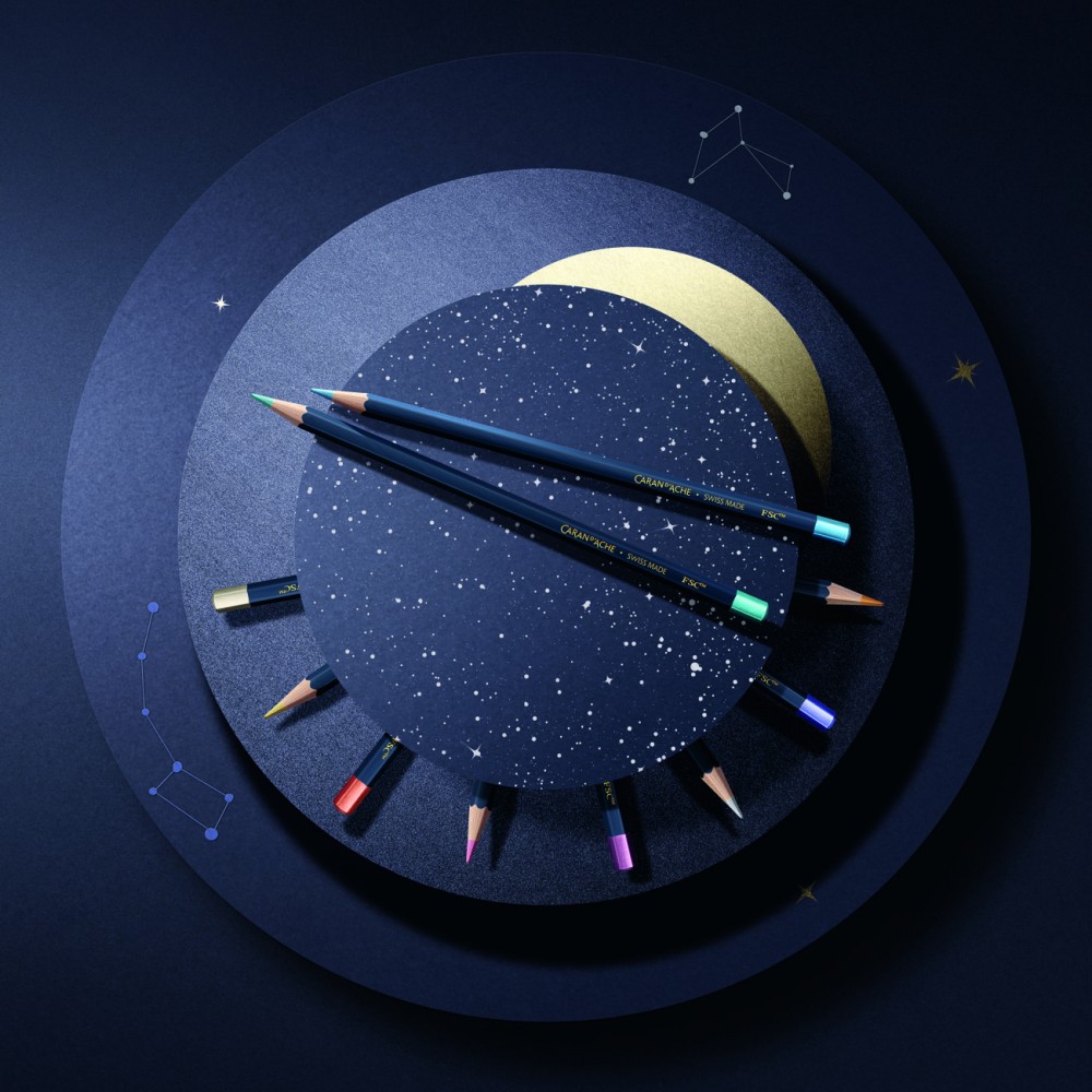 Estojo Lápis Caran D’Ache Edição Cosmic C/10 Metálicos