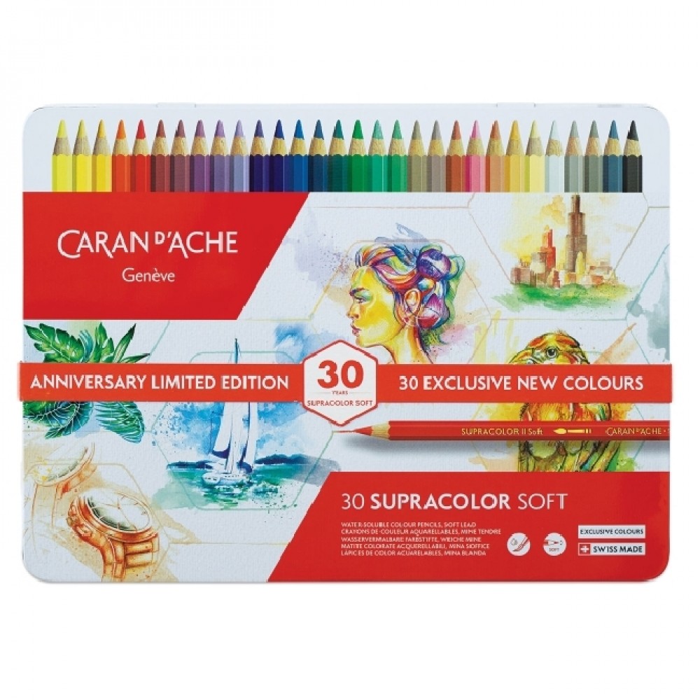 Lápis Aquarelável Caran d’Ache Supracolor 30 Cores Edição Limitada