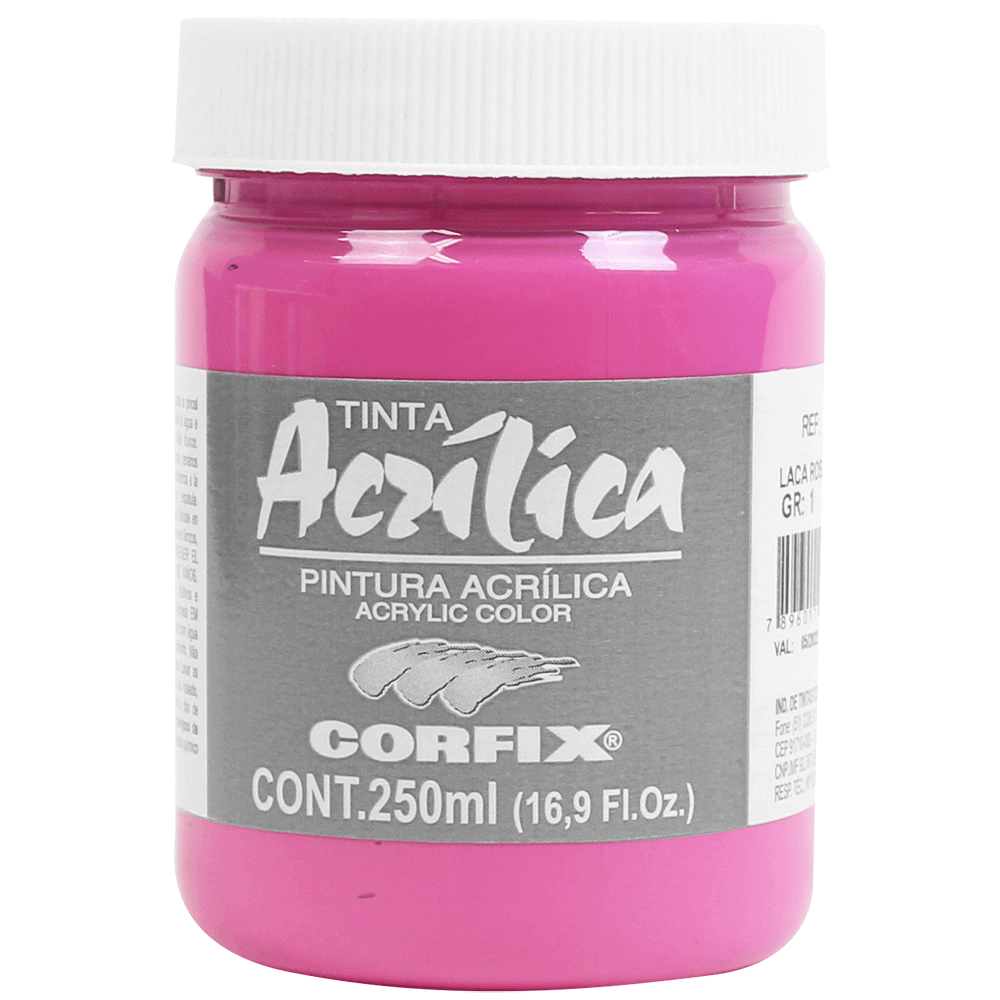 Tinta Acrílica Corfix 250ml 61 Laca Rosa G1