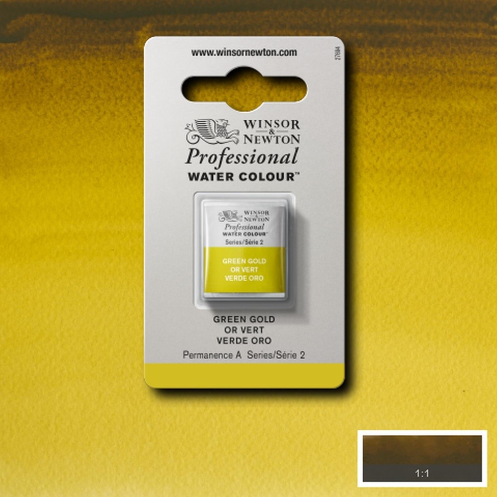 Tinta Aquarela Winsor & Newton Profissional Pastilha S2 294 Green Gold