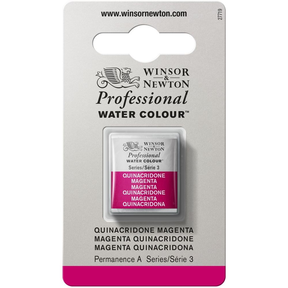 Tinta Aquarela Winsor & Newton Profissional Pastilha S3 545 Quinacridone Magenta