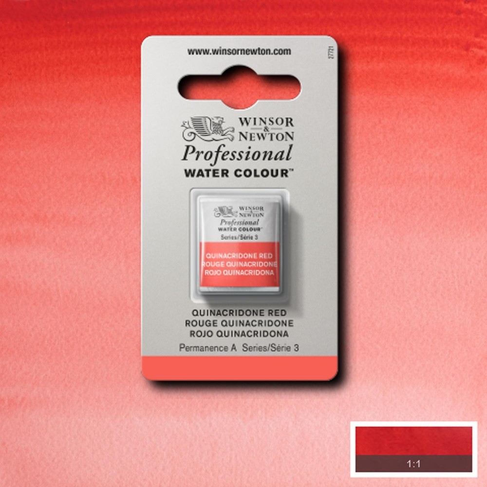 Tinta Aquarela Winsor & Newton Profissional Pastilha S3 548 Quinacridone Red
