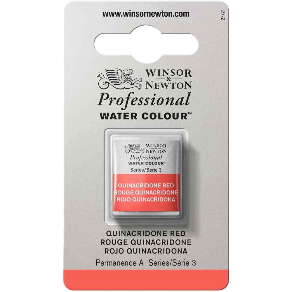 Tinta Aquarela Winsor & Newton Profissional Pastilha S3 548 Quinacridone Red