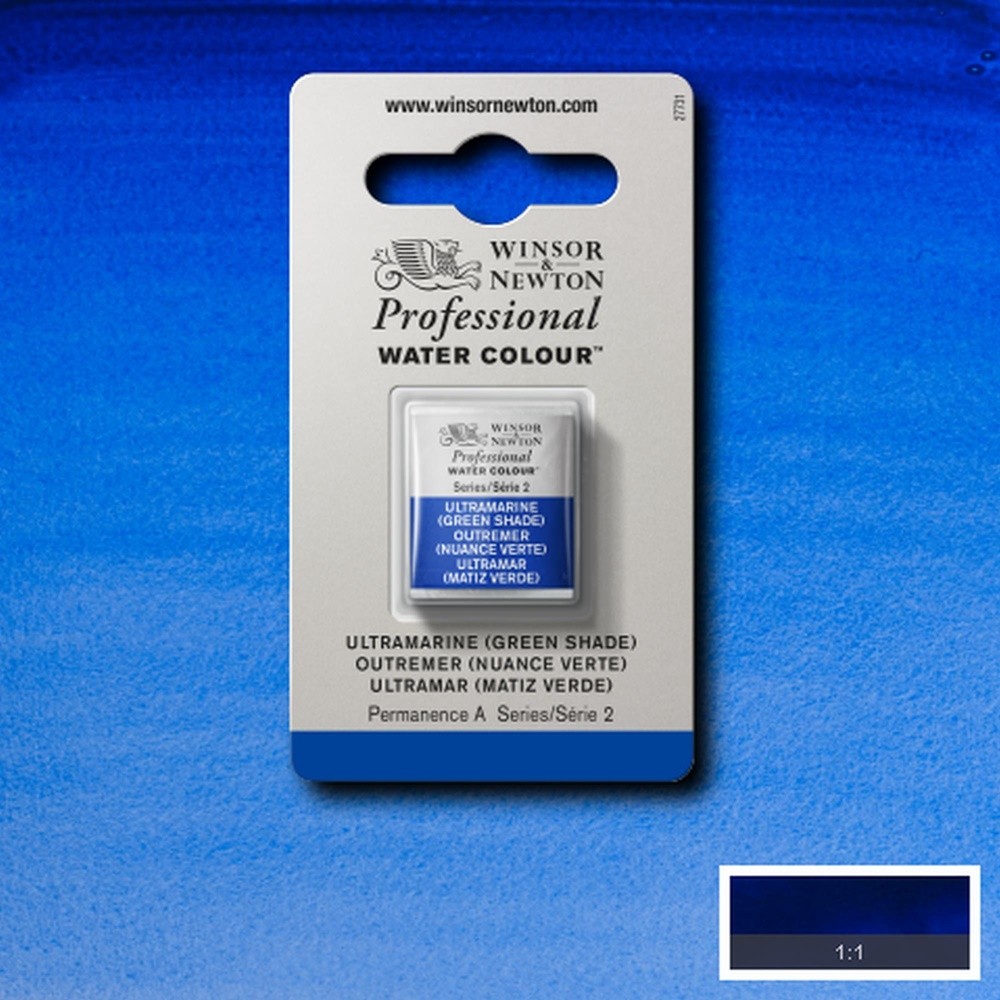 Tinta Aquarela Winsor & Newton Profissional Pastilha S2 667 Ultramarine (Green Shade)
