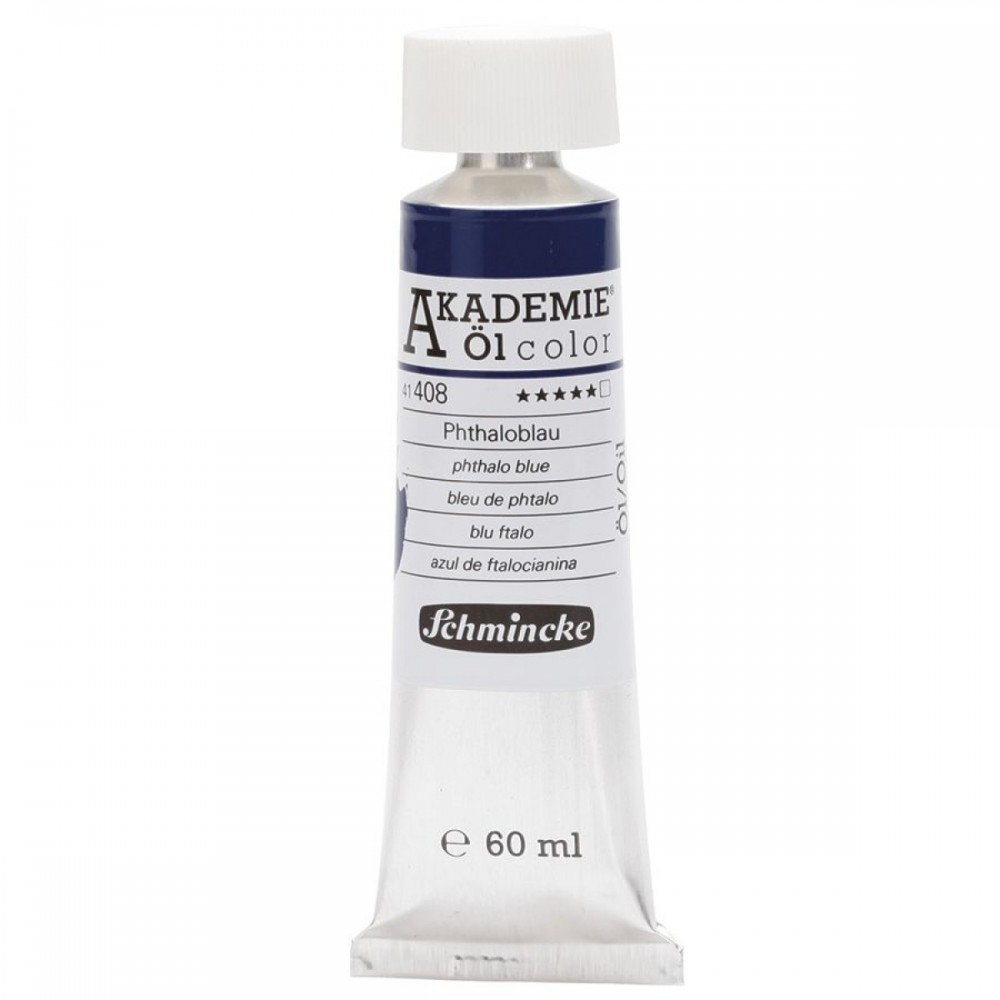 Tinta Óleo Akademie Schmincke 60ml 41408 Phthalo Blue 