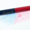 Lápis de Cor ponta dupla Pelikan, com duas cores diferentes em cada uma das pontas, uma ponta na cor Vermelha e outra na cor Azul.